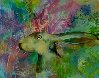 Hase (2015) – Öl & Acryl auf Papier